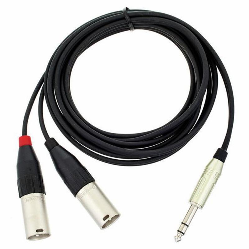 CABLE PLUG STEREO 6.3 A 2 XLR MACHO 3MT PRO SNAKE