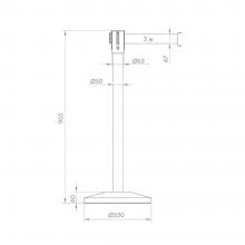 PILAR ACERO PREMIUM RETRACTIL ROJA 3MT 90.5CM GUIL