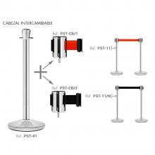 PILAR ACERO INOX. 4 ENGANCHES CORDON 85.5CM GUIL