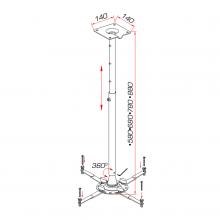 SOPORTE TELESCOPICO PARED-TECHO VIDEO PROYECTOR GUIL