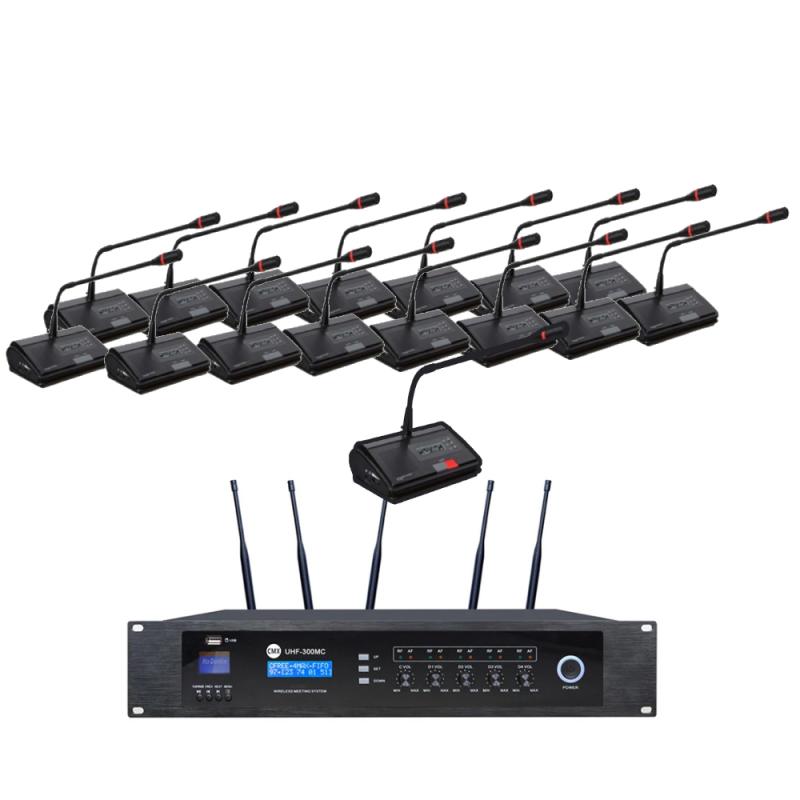 MICROFONO CONFERENCIA INAL SET UHF300MC-CU-DU-BC-DSP8 CMX