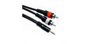 CABLE PATCH 3MT 2xRCA-MINI PLUG RCL20904D4 BK ROCKCABLE